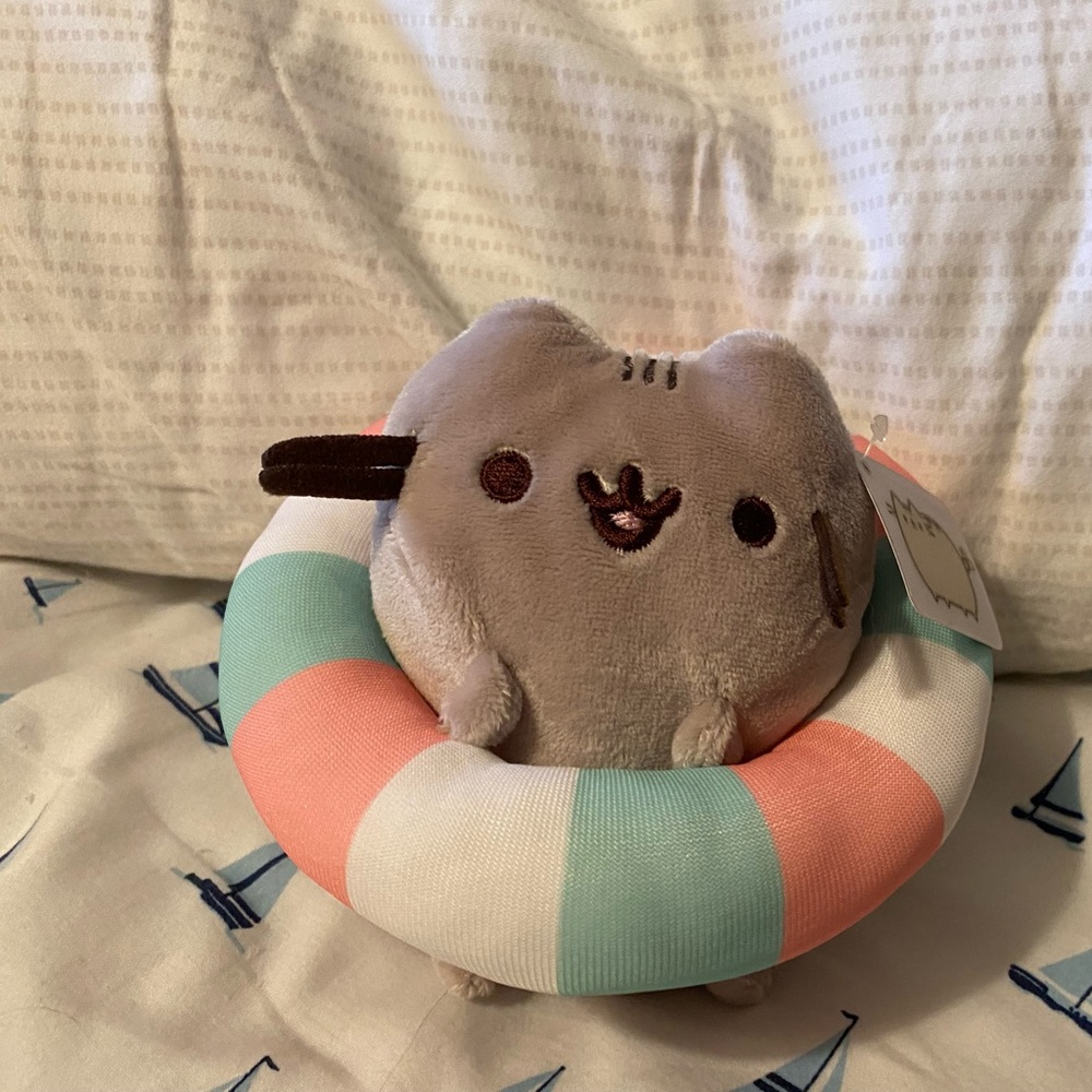 NWT-Pusheen small stuffed Pusheen in an pool float.